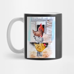 Chickens Farmhouse Sketch Mug